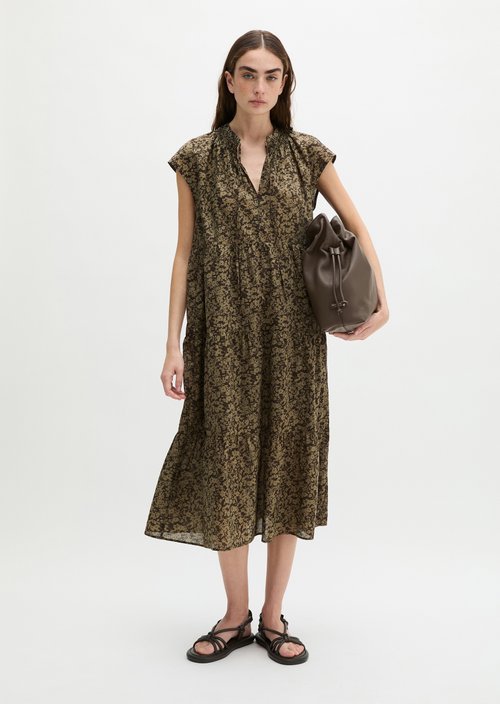 A-Line Tiered Dress — Medium Brown