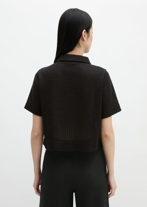 Relaxed crochet blouse — Black