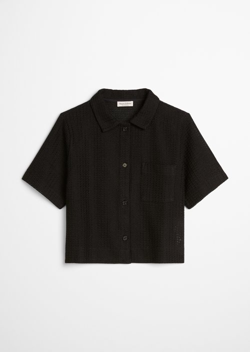 Relaxed crochet blouse — Black