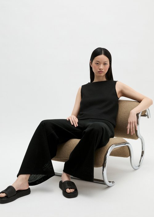 Crochet top relaxed — Black