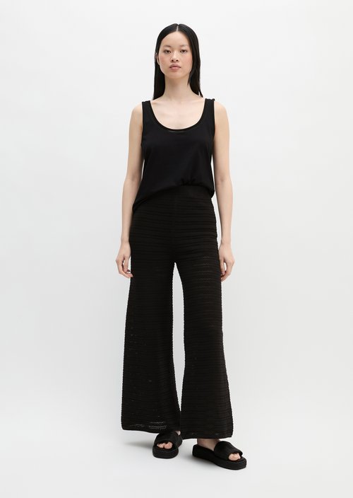 Ajour pants wide — Black
