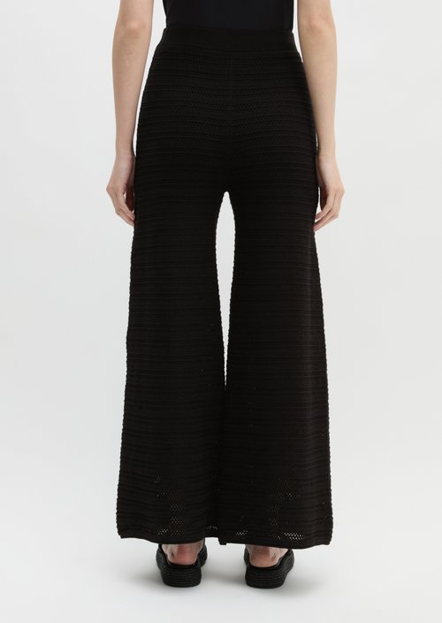 Ajour pants wide — Black