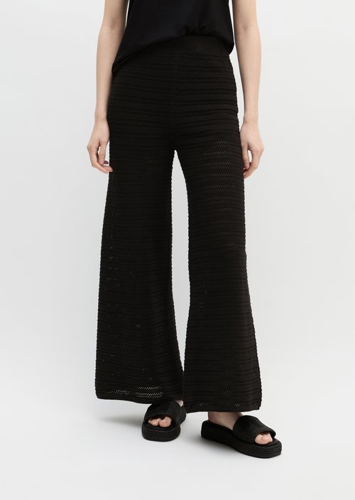 Ajour pants wide — Black