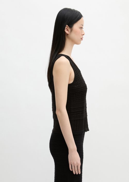 Ajour top regular — Black