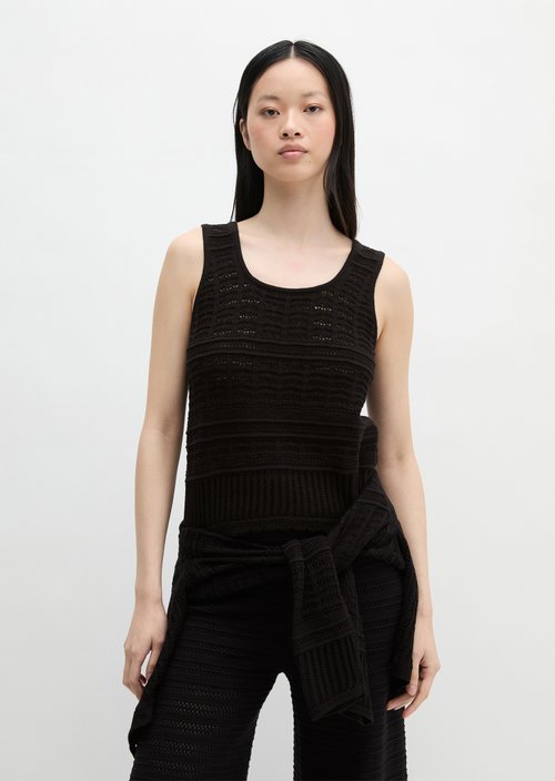 Ajour top regular — Black