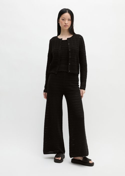 Ajour cardigan regular — Black