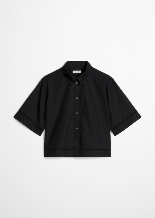 Regular short-sleeved blouse — Black