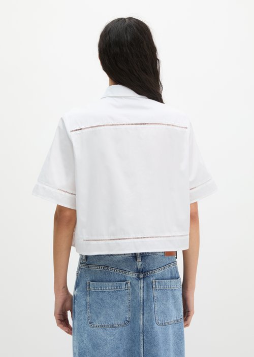 Regular short-sleeved blouse — White