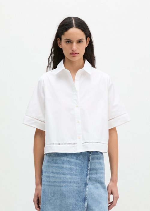 Regular short-sleeved blouse — White