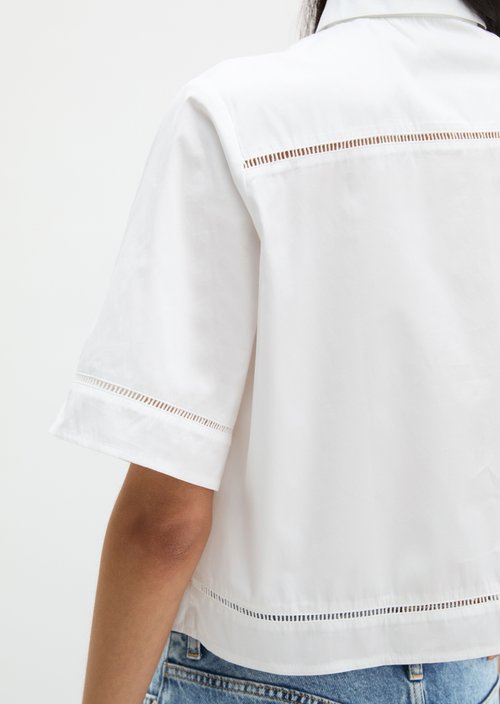 Regular short-sleeved blouse — White