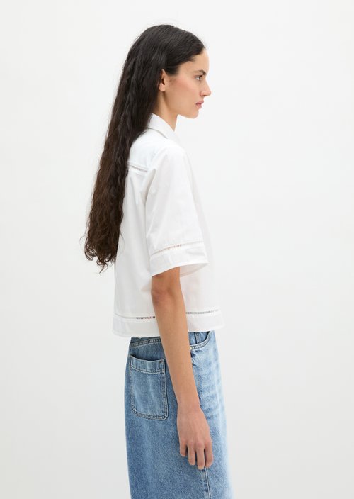 Regular short-sleeved blouse — White