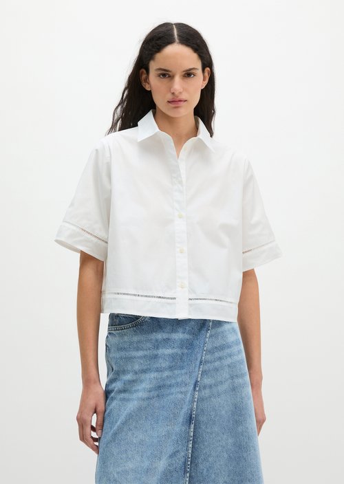 Regular short-sleeved blouse — White