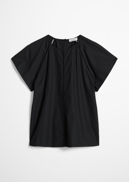 Regular short-sleeved blouse — Black