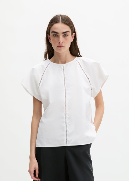 Regular short-sleeved blouse — White