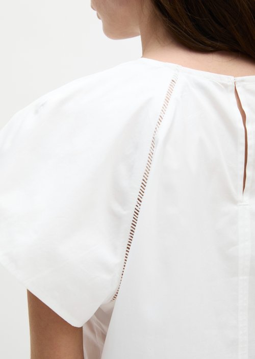 Regular short-sleeved blouse — White