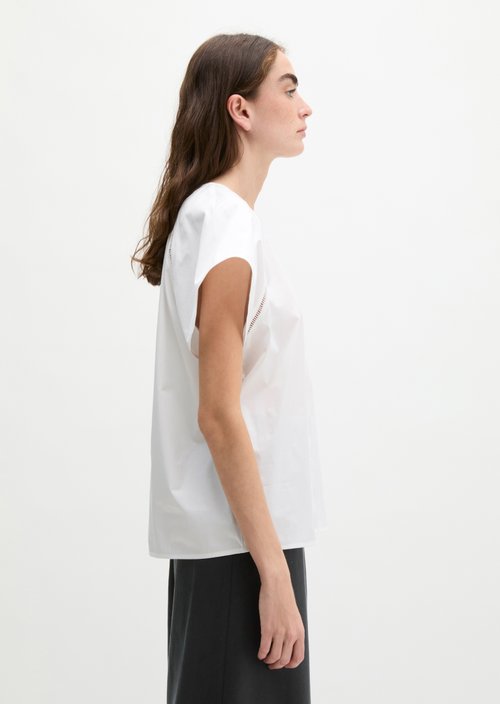 Regular short-sleeved blouse — White