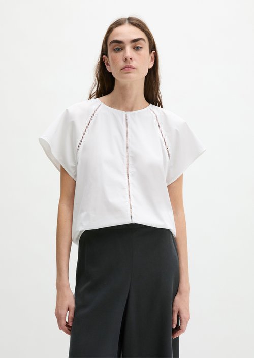 Regular short-sleeved blouse — White