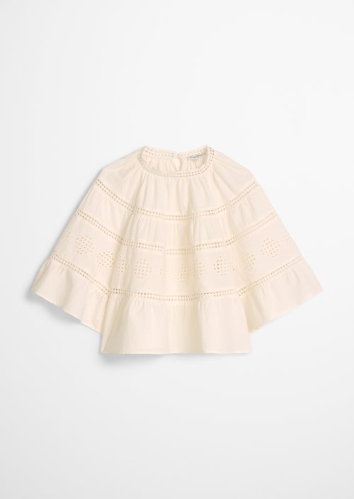 Boho blouse in a relaxed folklore style — White Cotton