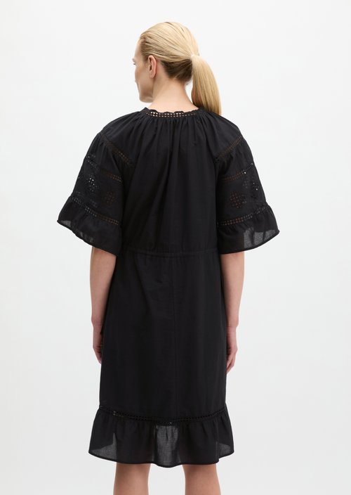 Boho dress in folklore style loose — Black