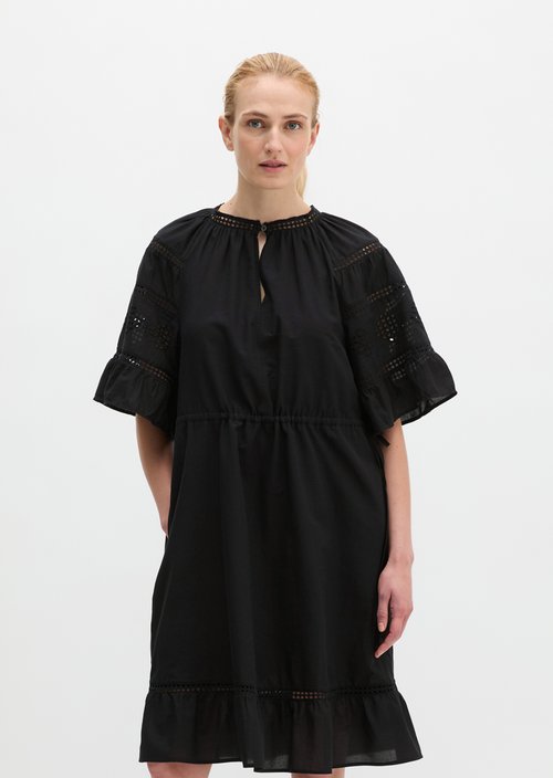 Boho dress in folklore style loose — Black