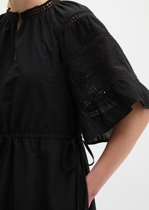 Boho dress in folklore style loose — Black