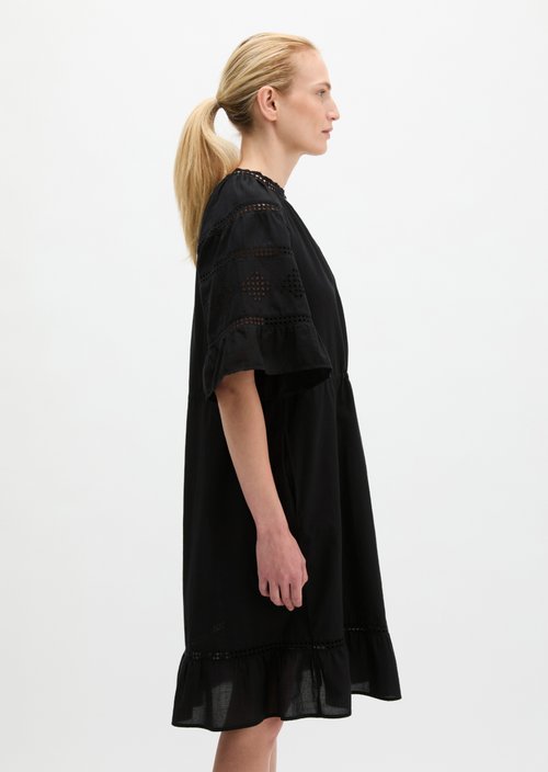 Boho dress in folklore style loose — Black