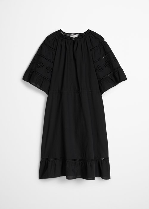 Boho dress in folklore style loose — Black