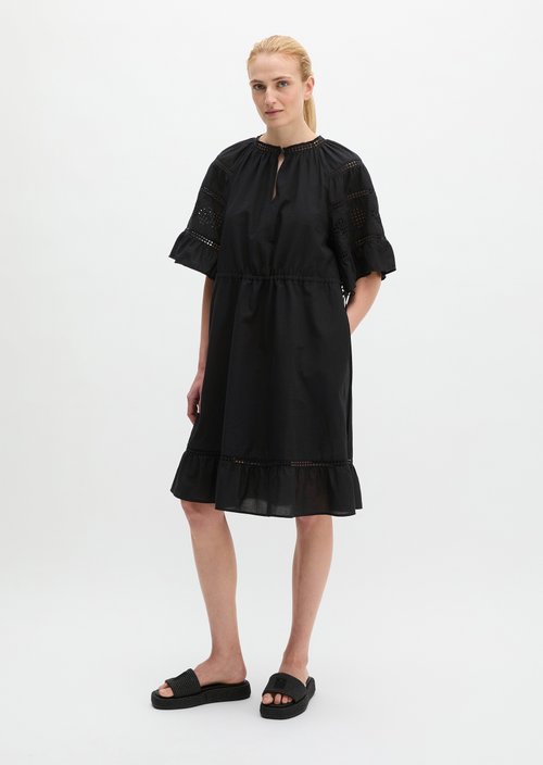 Boho dress in folklore style loose — Black