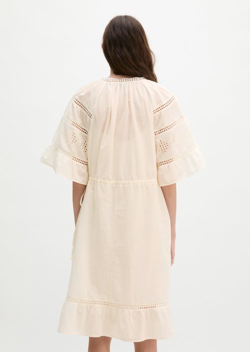 Boho dress in folklore style loose — White Cotton