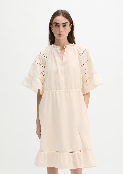 Boho dress in folklore style loose — White Cotton