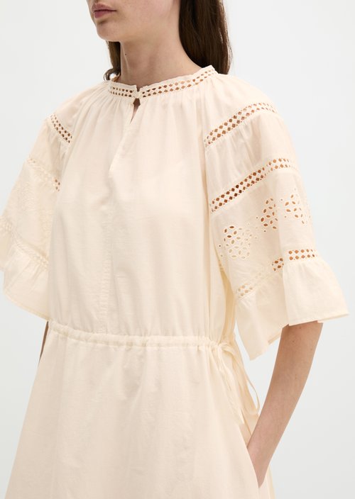 Boho dress in folklore style loose — White Cotton
