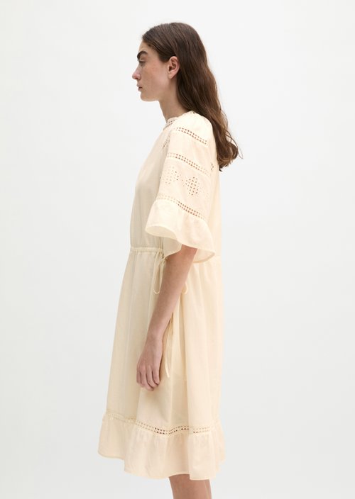 Boho dress in folklore style loose — White Cotton