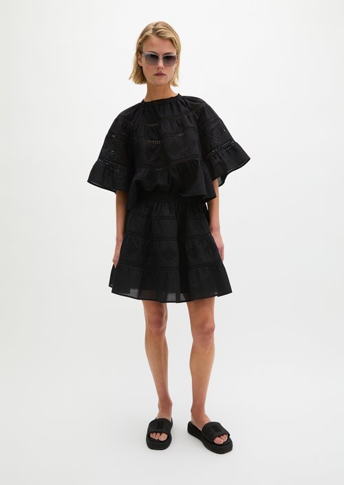 Boho rock in folklore style loose — Black