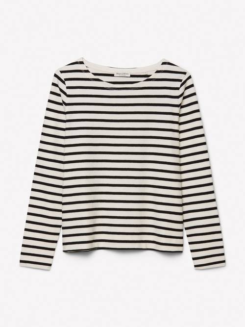 Striped Long-Sleeve Shirt, Regular Fit Offwhite in isolated view without model