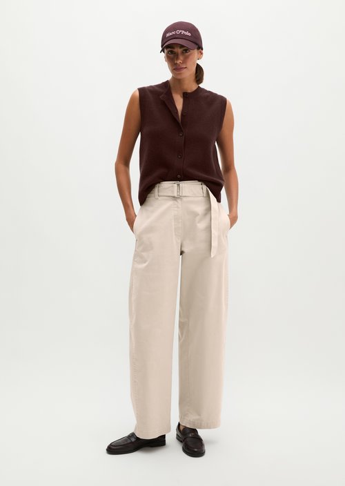 Barrel pants with belt — Natural