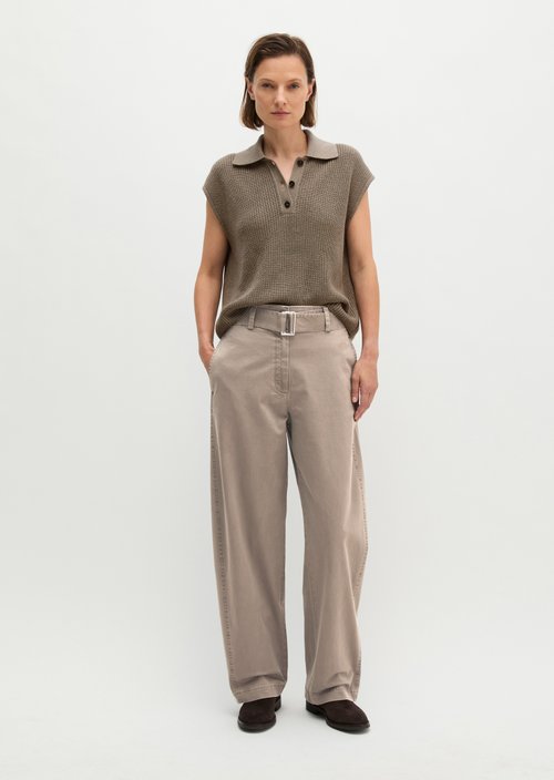 Barrel pants with belt — Stone Taupe