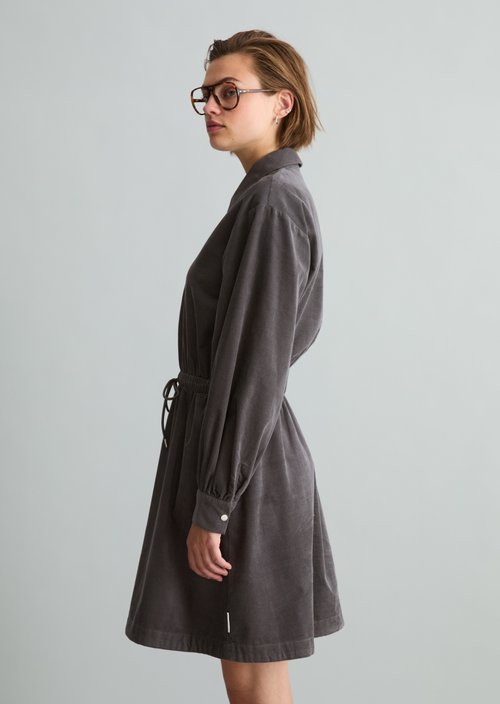 Fine-cord dress, regular fit — Light Graphite