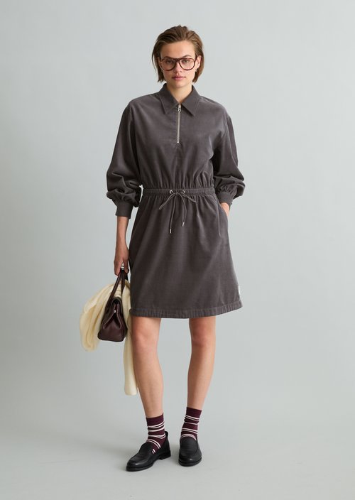 Fine-cord dress, regular fit — Light Graphite