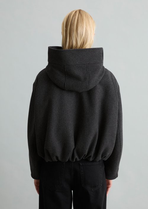 Regular-Fit Hooded Jacket — Anthra Melange