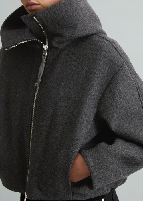 Regular-Fit Hooded Jacket — Anthra Melange