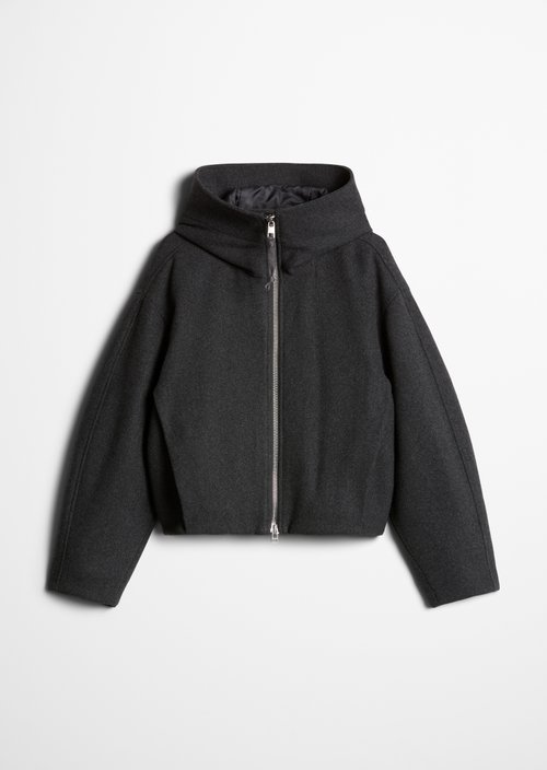 Regular-Fit Hooded Jacket — Anthra Melange