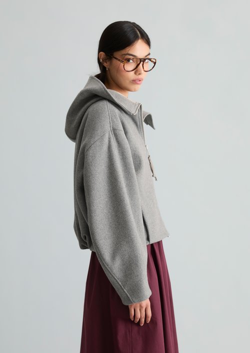 Regular-Fit Hooded Jacket — Stone Melange