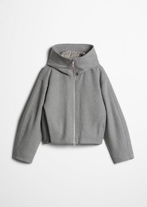 Regular-Fit Hooded Jacket — Stone Melange
