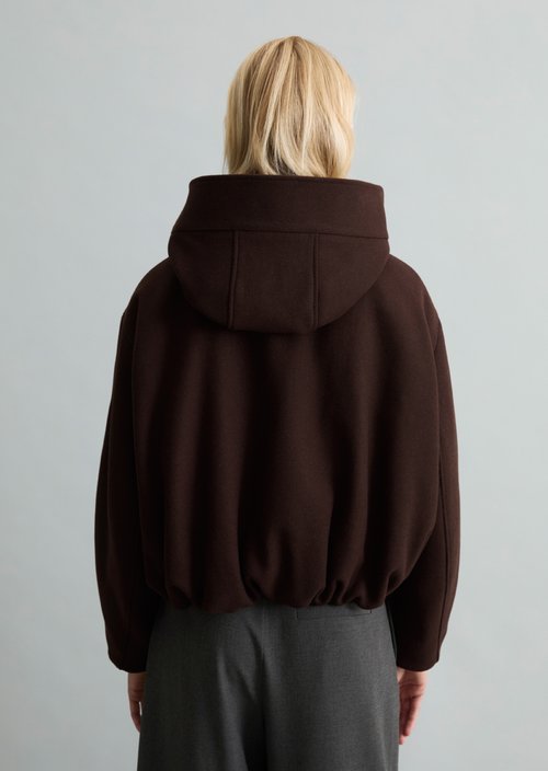 Regular-Fit Hooded Jacket — Espresso Brown