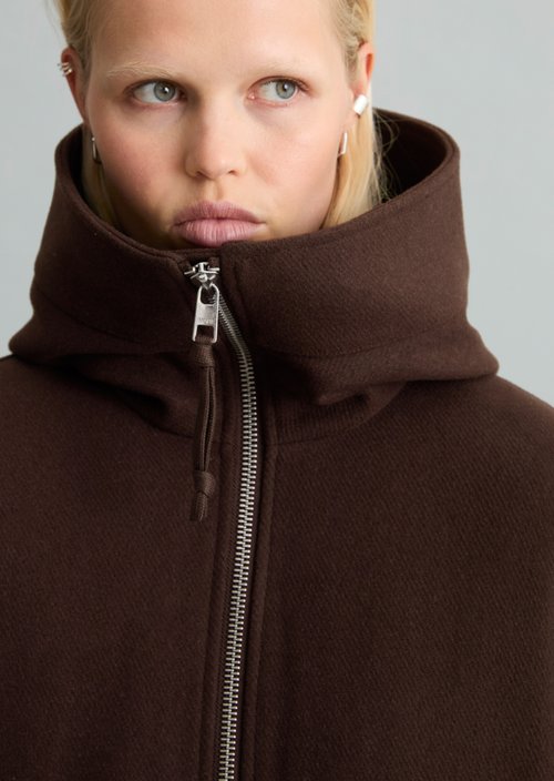 Regular-Fit Hooded Jacket — Espresso Brown