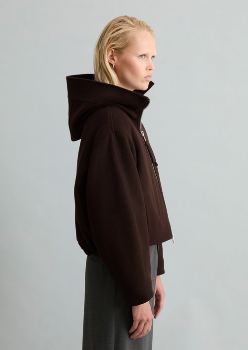 Regular-Fit Hooded Jacket — Espresso Brown