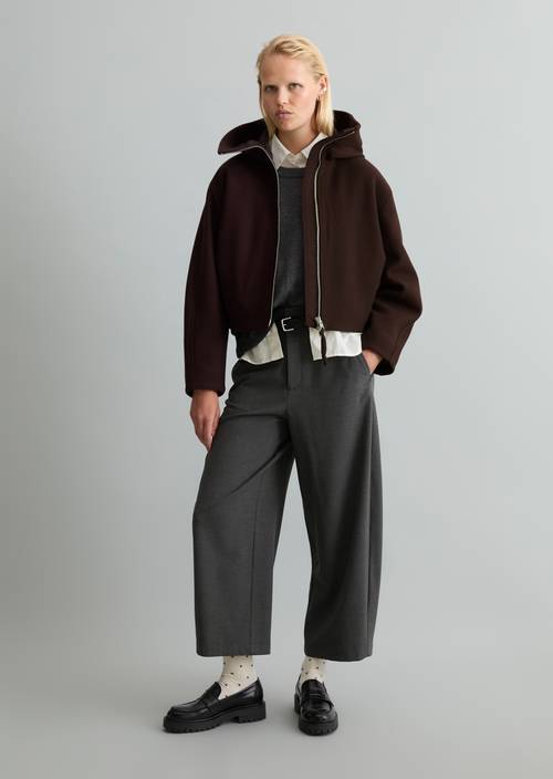 Kapuzenjacke regular Espresso Brown in Frontalansicht