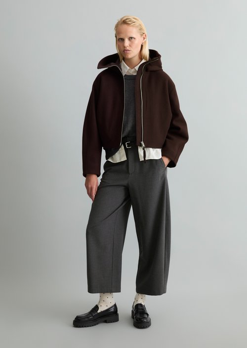 Regular-Fit Hooded Jacket — Espresso Brown