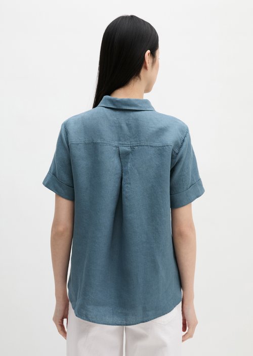 Regular short-sleeved linen blouse — Bright Sea