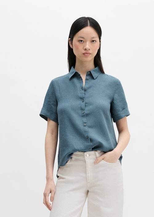 Regular short-sleeved linen blouse — Bright Sea
